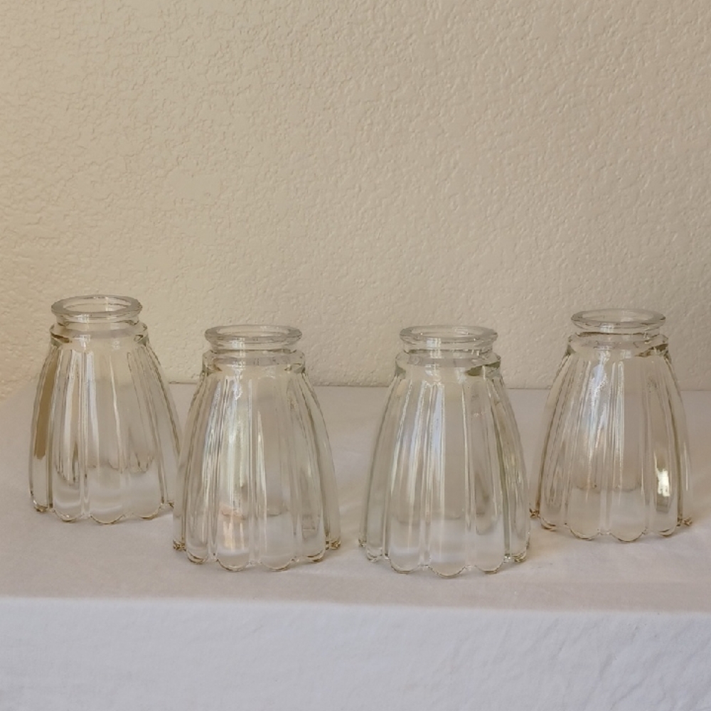 4 PIECE SET Glass Light Shades for Sconce or Ceiling Fan, Clear